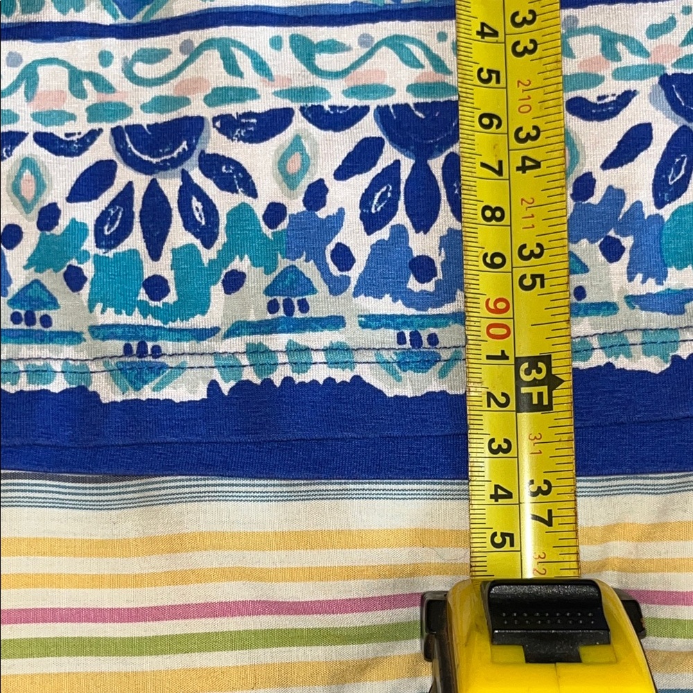 Lilly Pulitzer Blue and White Diamond‎ Trellis Resortwear Rayon Dress L - Picture 7 of 8